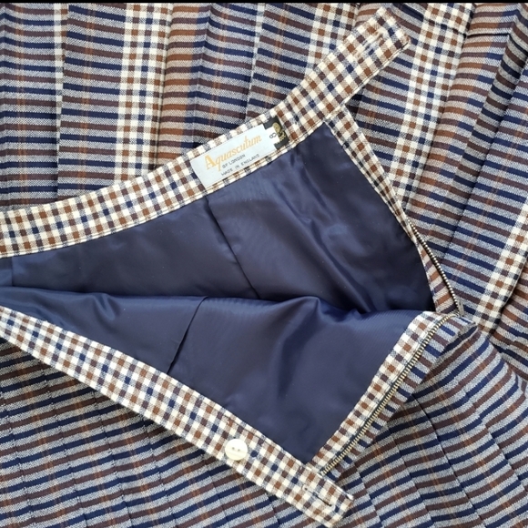 Vintage Aquascutum London wool plaid skirt size 4 - Picture 8 of 11
